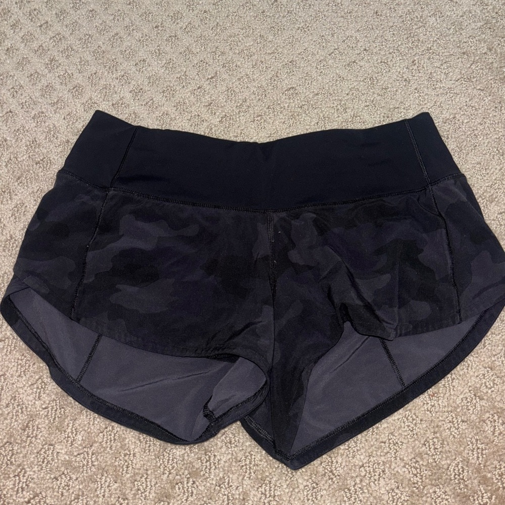 lululemon athletica Black Speed Up Shorts Low Rise 2.5 Inch Inseam